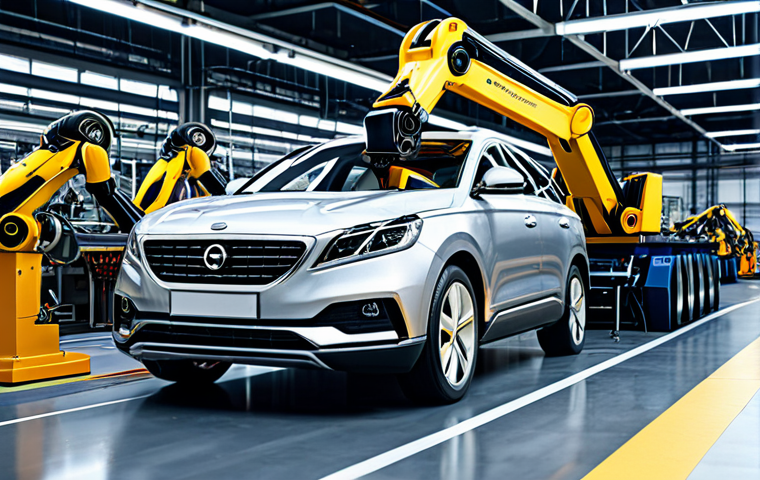 **

"A modern automotive factory floor, showcasing robotic arms performing precise welding on car chassis. Fully clothed engineers monitor the automated process. Safe for work, professional setting, correct proportions, perfect anatomy, appropriate content, high quality."

**
