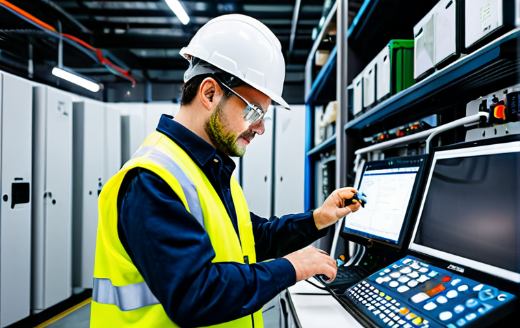 공장자동화 엔지니어의 경력 개발 - PLC Programming Expert**

"A professional engineer, fully clothed in appropriate work attire (safety...