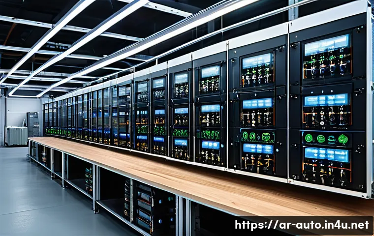 산업용 네트워크 설계 실무 - A detailed industrial network infrastructure setup inside a modern factory in the Middle East, showi...