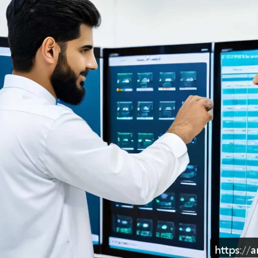 공장자동화 자격증 취득 방법 - A modern industrial automation training classroom in Saudi Arabia, featuring a diverse group of youn...