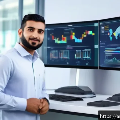 공장자동화 엔지니어 연봉 협상 전략 - A professional Middle Eastern automation engineer in modern office attire, confidently presenting a ...