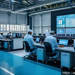IoT 기반 공장자동화 실무 - A modern industrial factory interior in the Middle East setting, showing a diverse team of Arabic en...